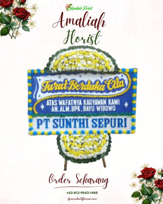 Papan Bunga Duka di Teras